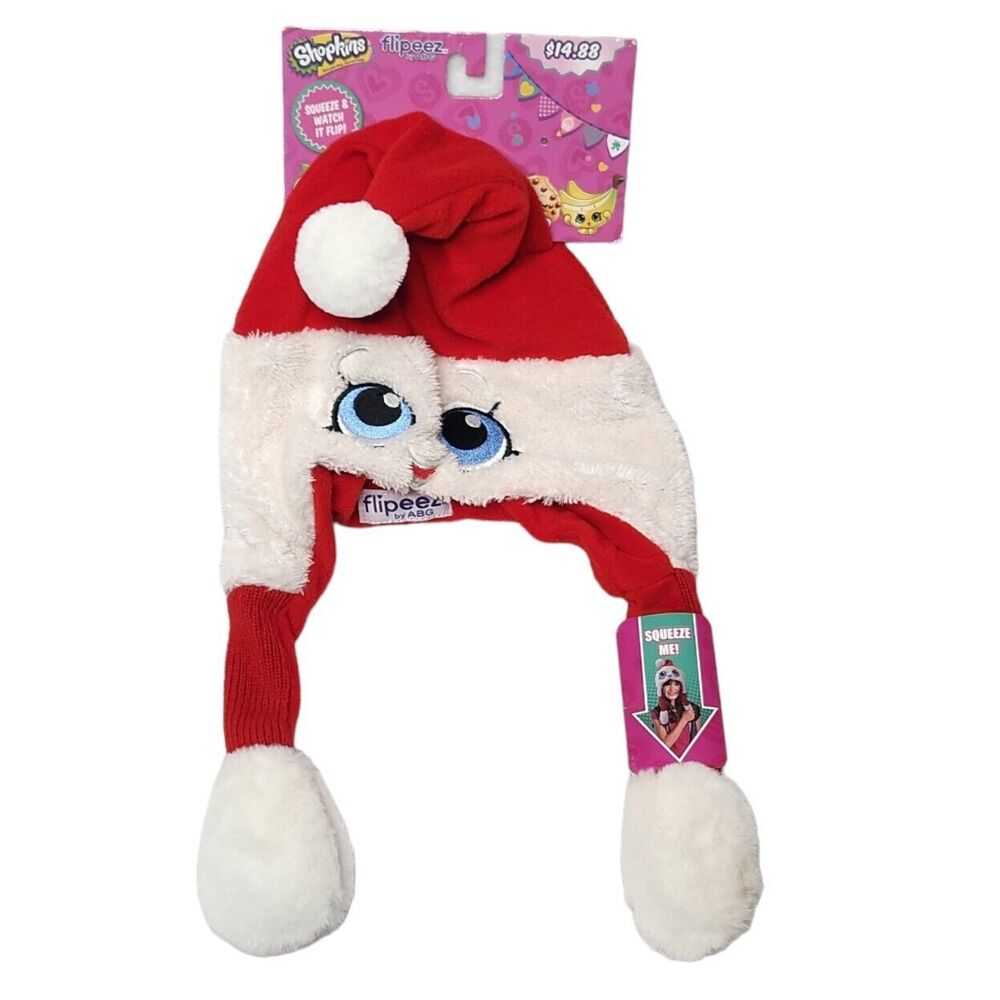 Shopkins Flipeez By ABG Winter Knit Fleece Hat Pink One Size Brand New 2017 Rare